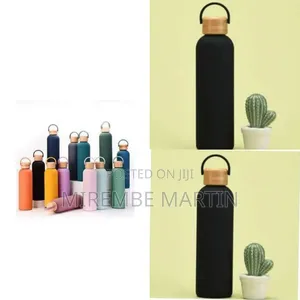 Insulated Stainless Steel Water Bottle with Bamboo Lid