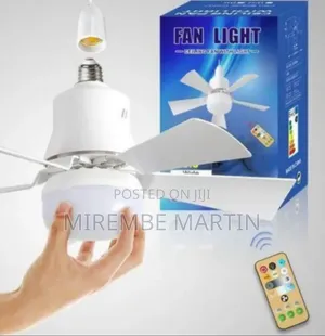 Compact Ceiling Fan with Integrated LED Light - Multicolor