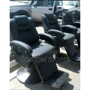 Comfortable Local Brown Barber Chair - Reclining