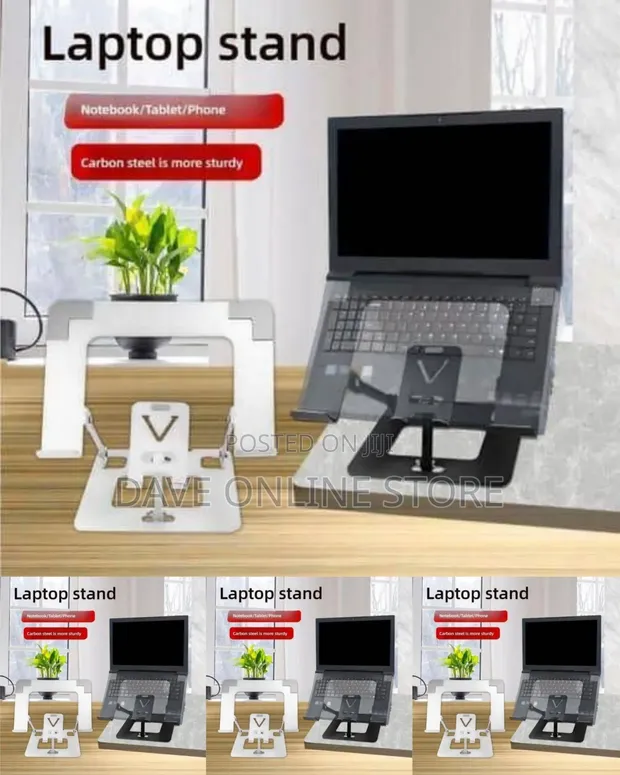 Dual-Functional Ergonomic Laptop & Phone Stand - 1