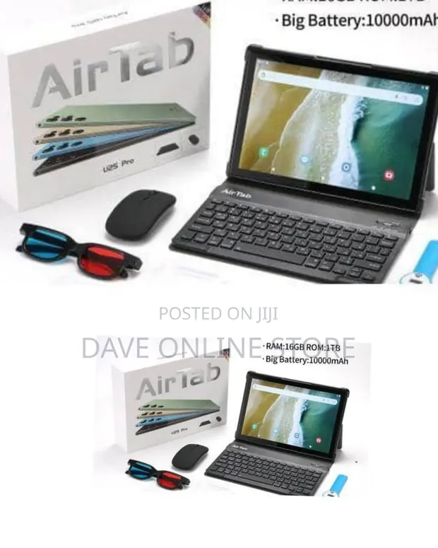 New AirTab U25 Pro 16GB Black with Keyboard, Mouse & Stylus - 1