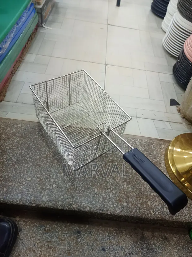 Rectangular Stainless Steel Mesh Deep Fryer Basket - 1
