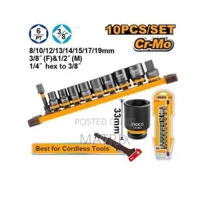 INGCO 10-Piece 3/8" Drive Impact Socket Set