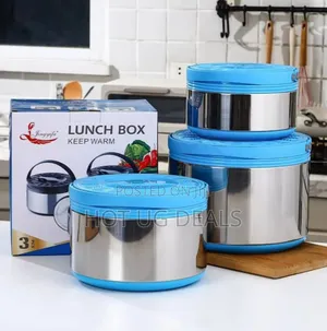 3-Piece Stainless Steel Lunch Box Warmer Set (2.5L, 5L, 8L)