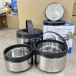 3-Piece Stainless Steel Lunch Box Warmer Set (2.5L, 5L, 8L) - 2
