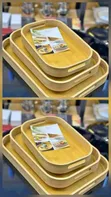Rectangular Natural Bamboo Nesting Serving Trays (3pc) - 1