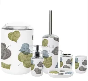Artistic Themed Bathroom Accessory Set - Multicolor