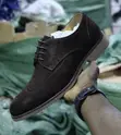 Men's Dark Brown Suede Formal Wingtip Brogue Oxford Shoes - 2