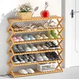 6 Layer Bamboo Foldable Shoe Rack - 2