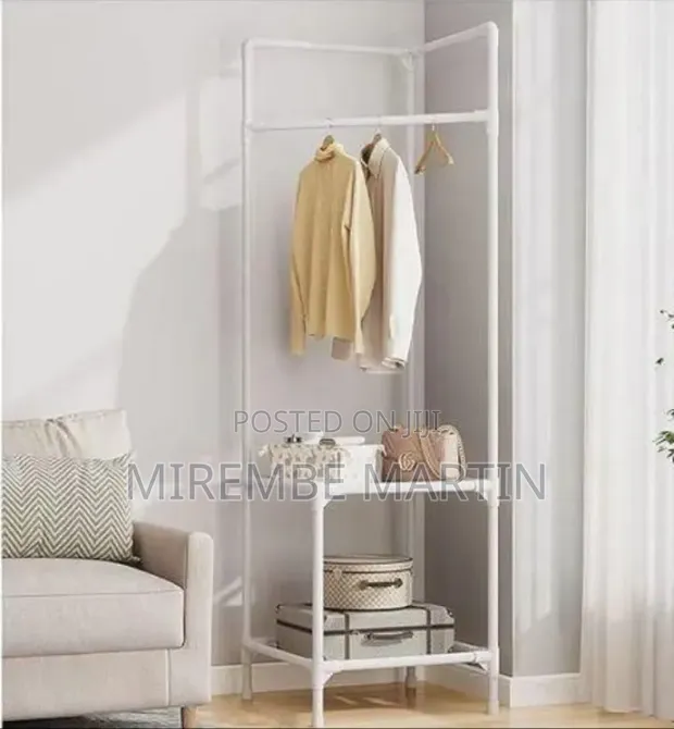 Industrial Corner Garment Rack and Storage Organizer - 1