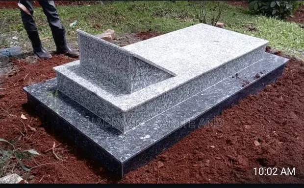 White Granite and Tarrazzo Grave - 1