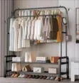 Carbon Steel Double Pole Clothes Rack - 1