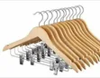 12 Pack Wooden Hangers with Metal Clips - 2