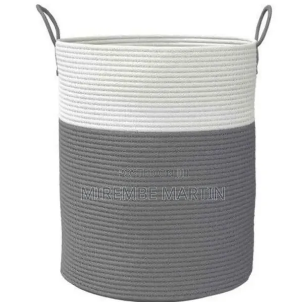 Versatile Woven Cotton Rope Storage Hamper - Multicolor - 1