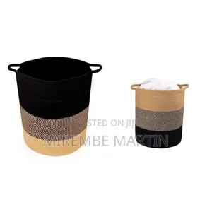 Versatile Woven Cotton Rope Storage Hamper - Multicolor