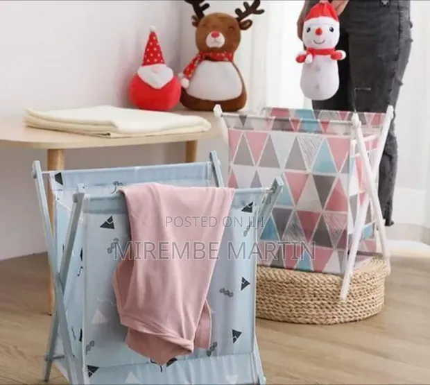 Foldable Laundry Hamper / Storage Basket - Geometric Pattern - 1