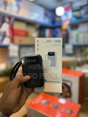 Compact 20W Fast-Charging Power Bank with 4 Built-in Cables