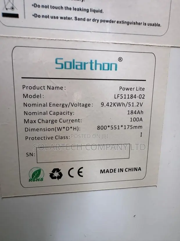 Solarthon LF51184-02 9.42kWh Energy Storage Battery | 51.2V - 1