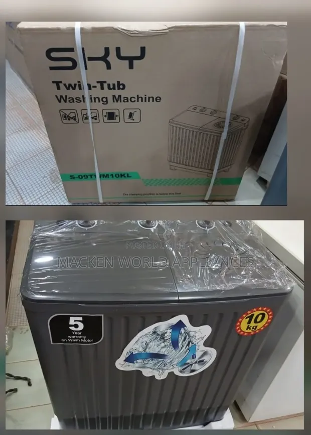 10kg Sky Semi-Automatic Washing Machine - New - 1