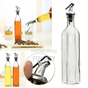 2 Pcs Glass Oil Bottles & Dispensers (500ml Each)