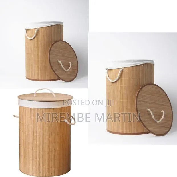 Portable Canvas Laundry Hamper with Aluminum Handles - 1