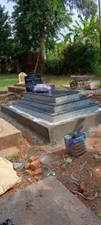 Black Galaxy Cotton White Granite - Grave Yard Finish - 1