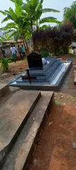 Black Galaxy Cotton White Granite - Grave Yard Finish - 2