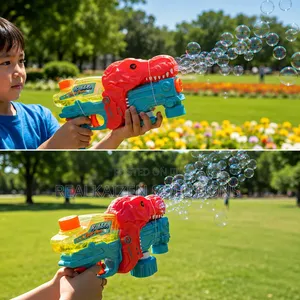 Colorful 2-in-1 Dinosaur Bubble & Water Gun
