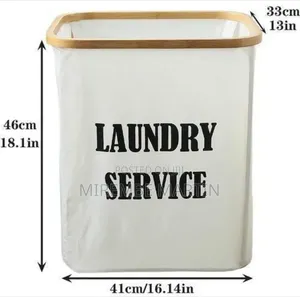Versatile Collapsible Laundry Hamper with Wooden Rim