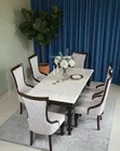 Lavish Six Seater Tailored Die Back Dining Set - 1