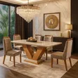 Lavish Six Seater Tailored Die Back Dining Set - 2