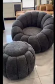 Modern Luxurious Striped Pouf - 2