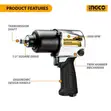 Ingco 1/2" Air Impact Wrench - 2