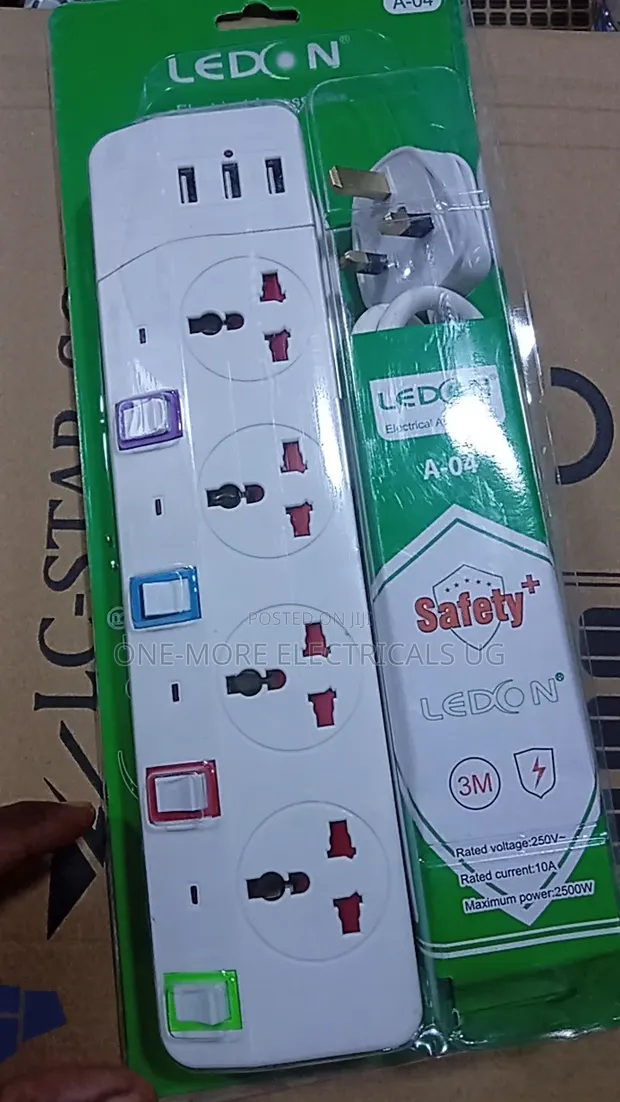 4-Way Extension Cable with USB Ports - 1