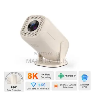 V5 Mini Projector, Android 14, 150 ANSI, WiFi 6