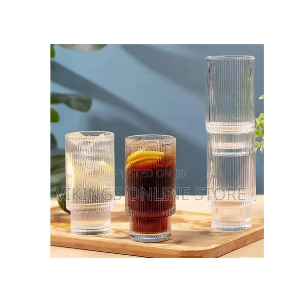 Ribbed Glass Tumblers (Set of 2) - 1