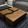 Brand New Square Center Table with Storage - Brown Laminate - 1