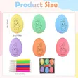 Set of 12 Hand-Painted Plastic Easter Eggs with 6 Colour Pens - 2