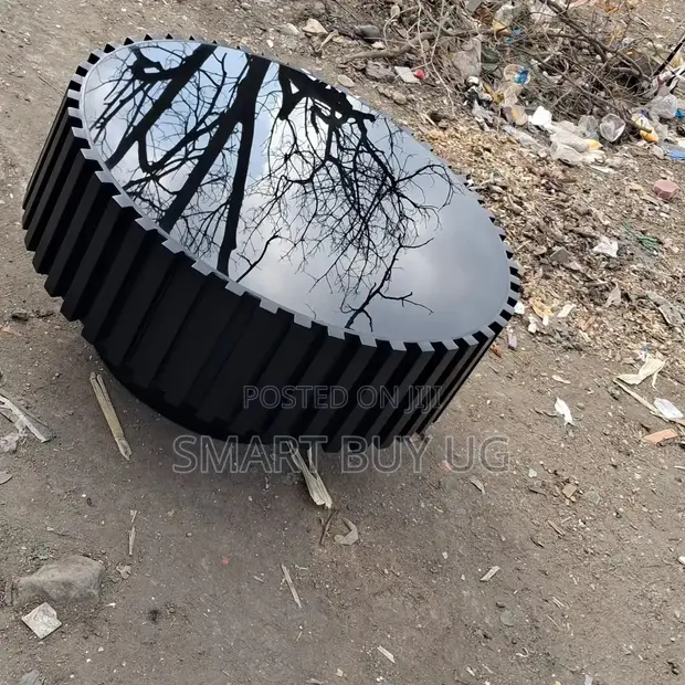 Brand New Glossy Black Circular Center Table - 1