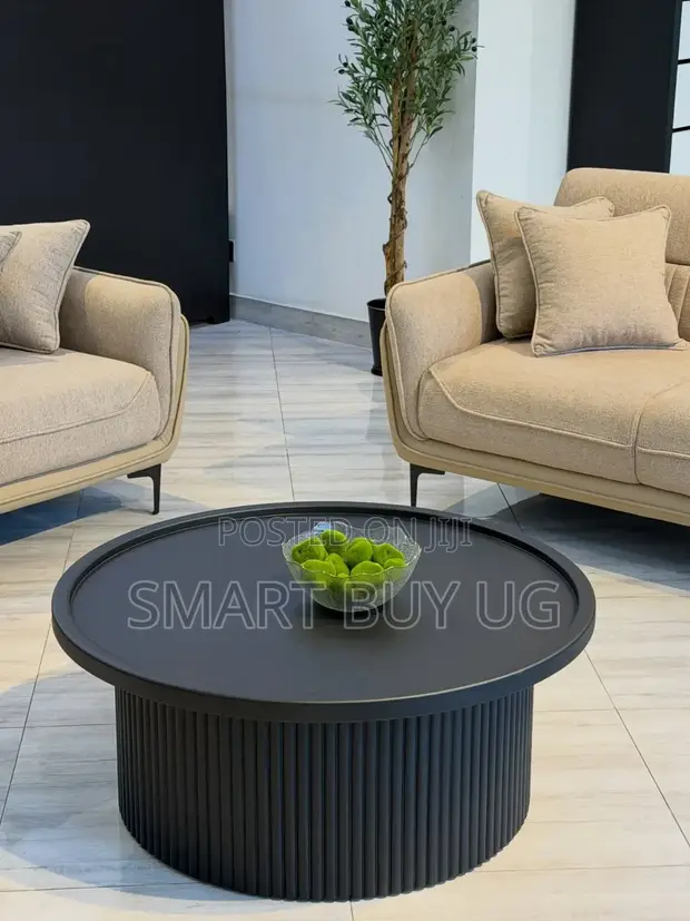Brand New Circular Center Table - Black Matte Wood - 1