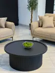 Brand New Circular Center Table - Black Matte Wood - 1