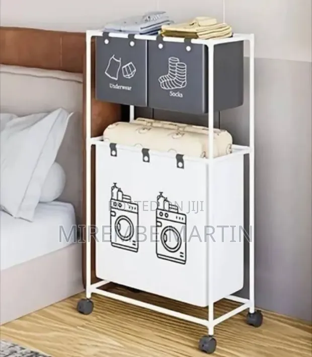 Rolling Multi-Tier Laundry Sorter and Storage Cart - 1