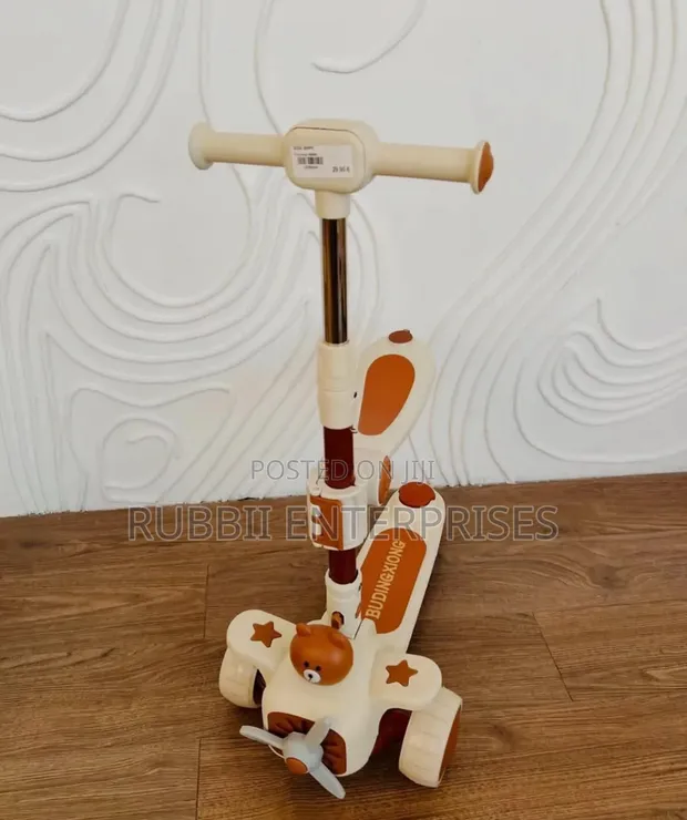 Multi-Functional Toddler Kick Scooter - Brown - 1