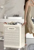 Collapsible Rolling Laundry Hamper / Storage Basket - 1