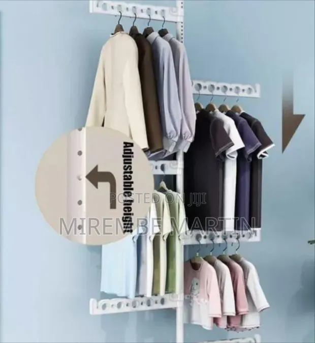Wall-Mounted Foldable Clothes Rack - Multicolor - 1