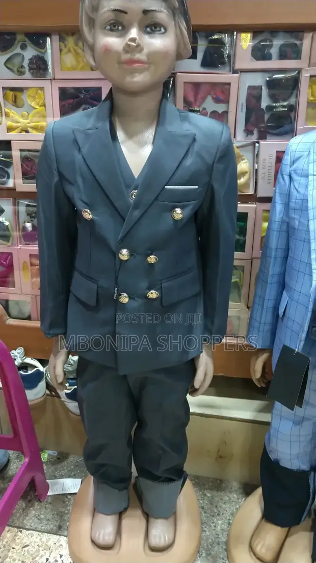 Kids Slim Fit Double Breasted Wedding Tuxedo Suit - 1