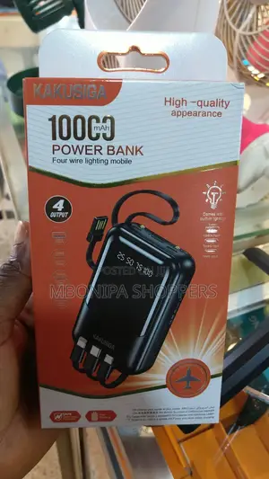10000mAh Fast Charging 4-Way Powerbank with Light - Black