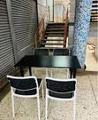 Foldable Table with 4 Armless Chairs - Black - 2
