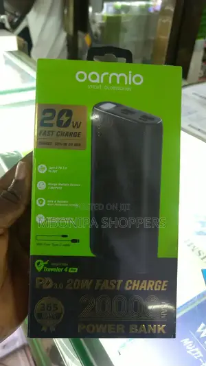 20W Oraimo Power Bank 20000mAh Dual USB Output - Black