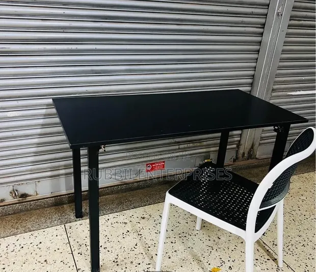 Black Foldable Table + 1 Armless Chair - 1